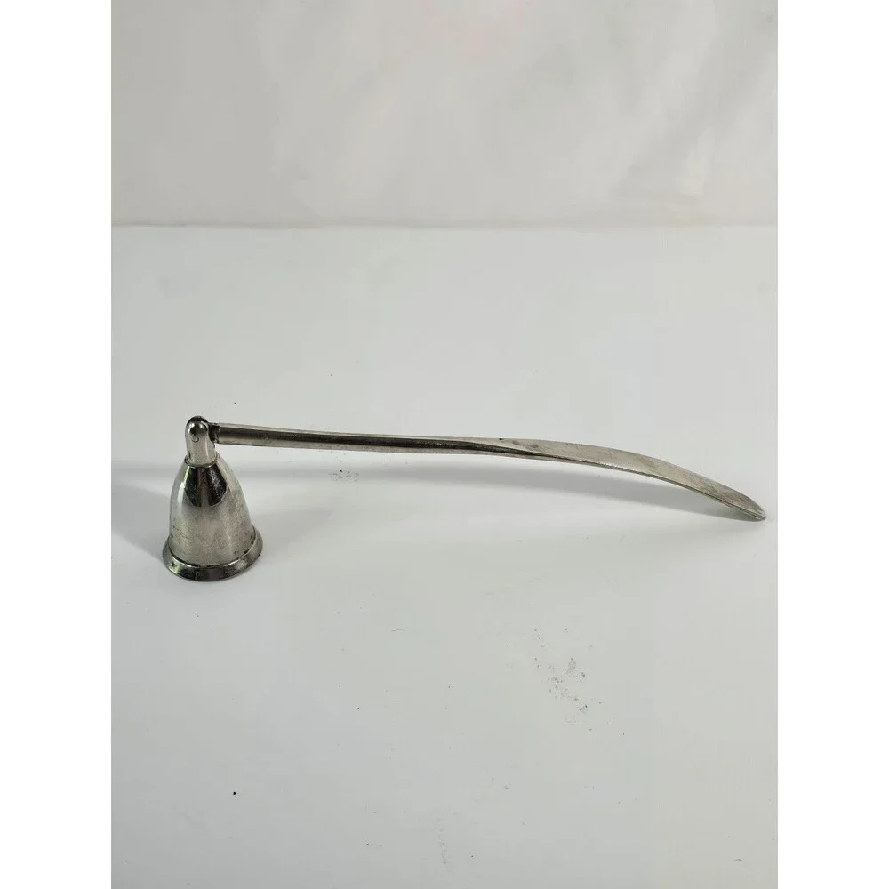 vintage silver-plated hinged-bell candle snuffer